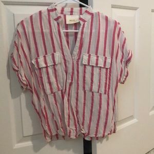 Maeve Pink Striped Shirt
